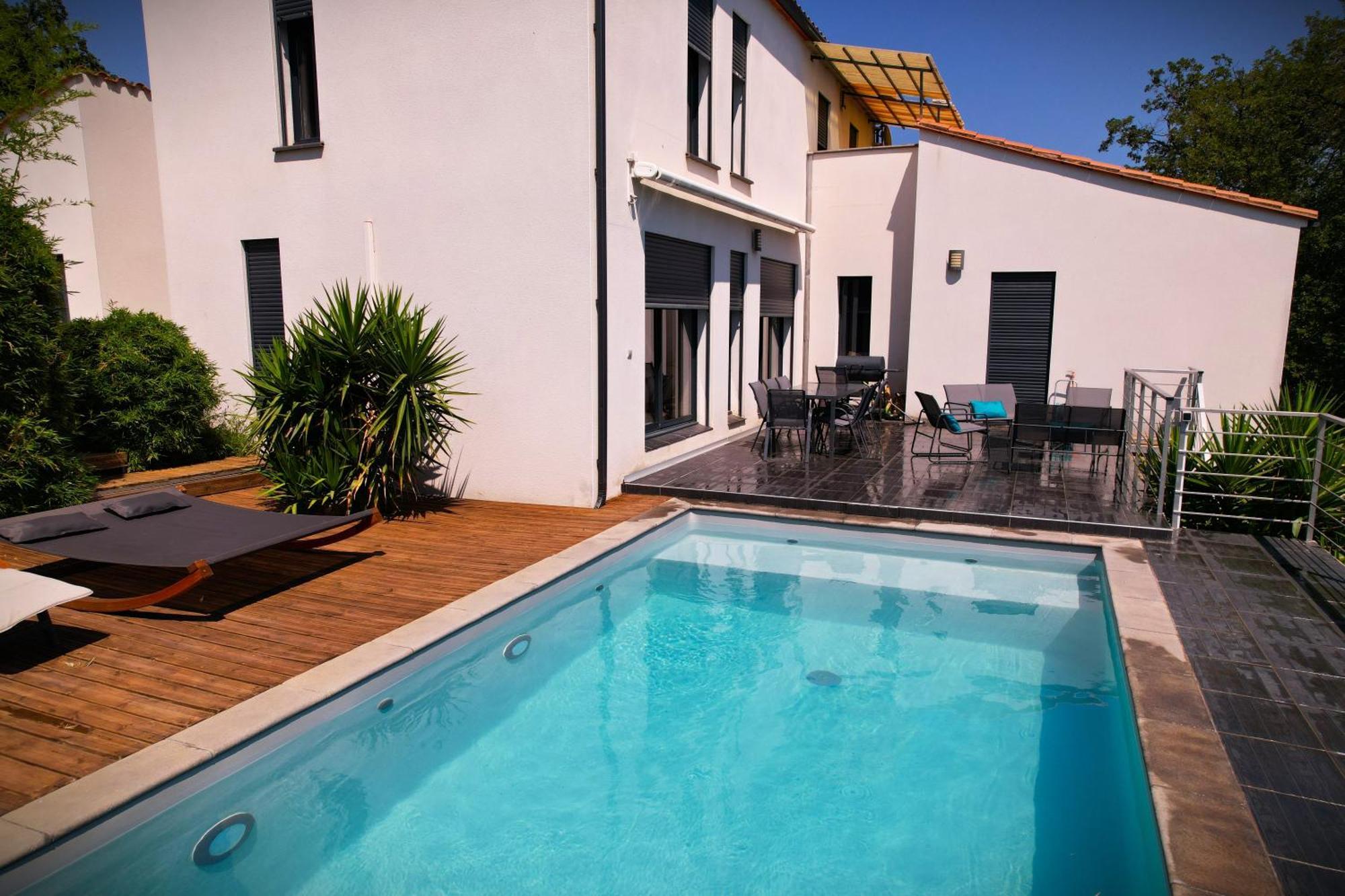 Villa Contemporaine, Jardin Mediterraneen Et Piscine Privee Saint-Jean-Pla-de-Corts Kültér fotó